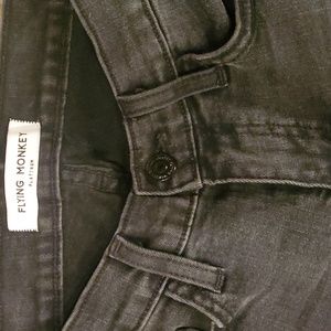 Flying monkey frayed jeans